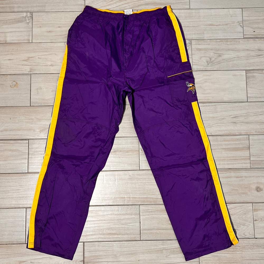 Vintage Y2K Minnesota Vikings Logo Athletic Windbreaker Pants